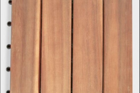 Can wood deck tiles be installed in bathroom?